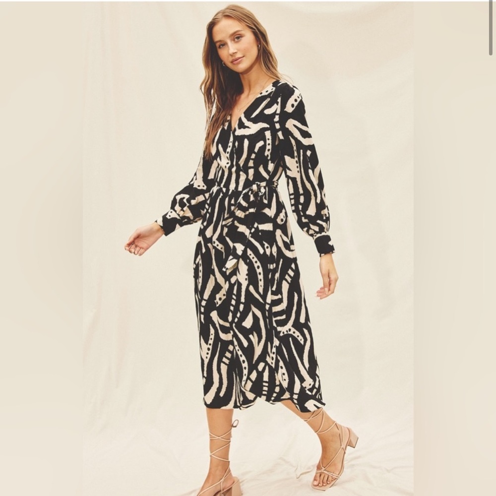 DRESS FORUM ABSTRACT PRINT WRAP DRESS - Picture 3 of 6